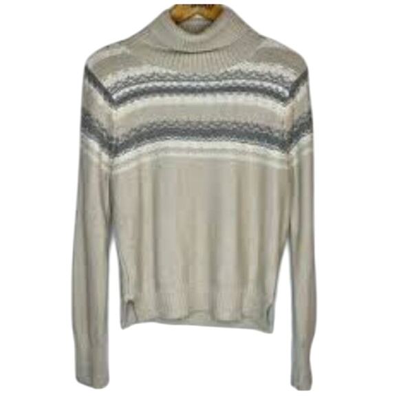 Jun & Ivy for Francesca's  Striped Turtleneck Knit Sweater Sz M - Picture 6 of 6